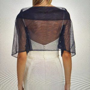 Rene Ruiz Shimmering Tulle Bolero Wrap